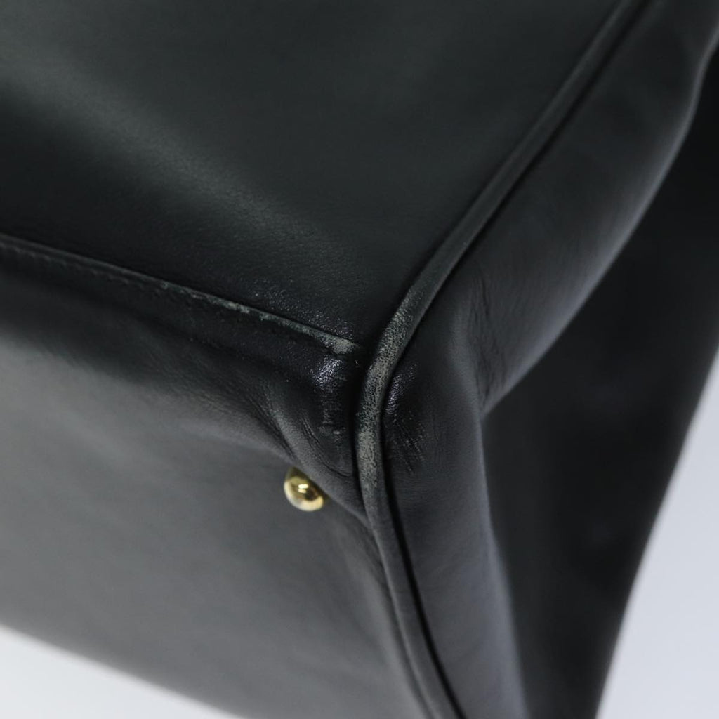 GUCCI Bamboo Shoulder Bag Leather 2way Black 71587