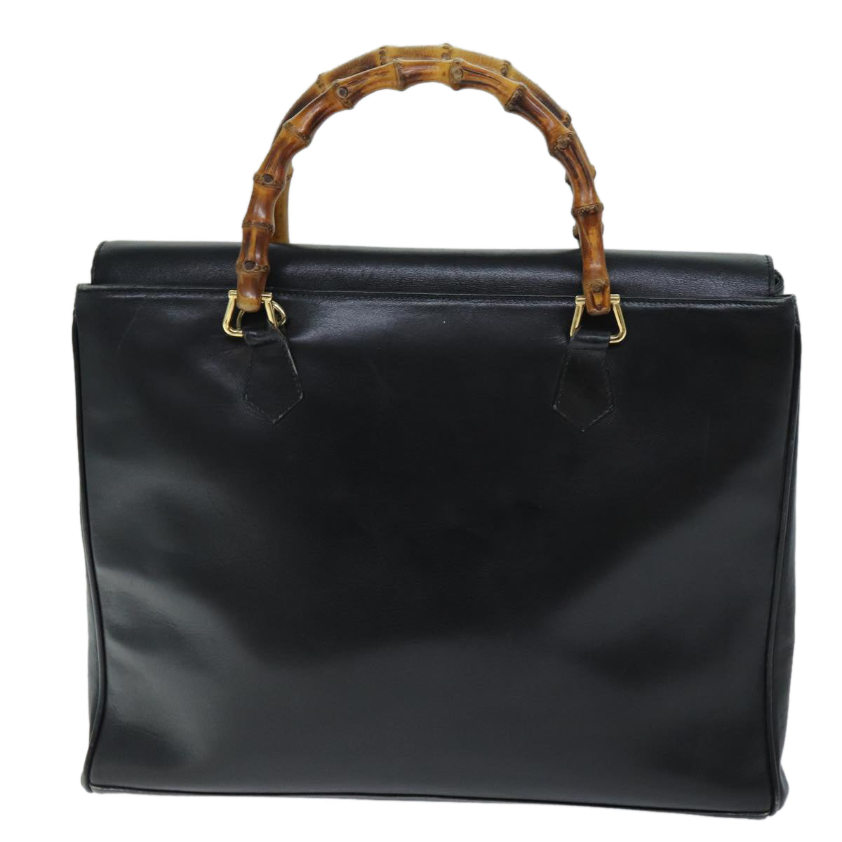 GUCCI Bamboo Shoulder Bag Leather 2way Black 71587