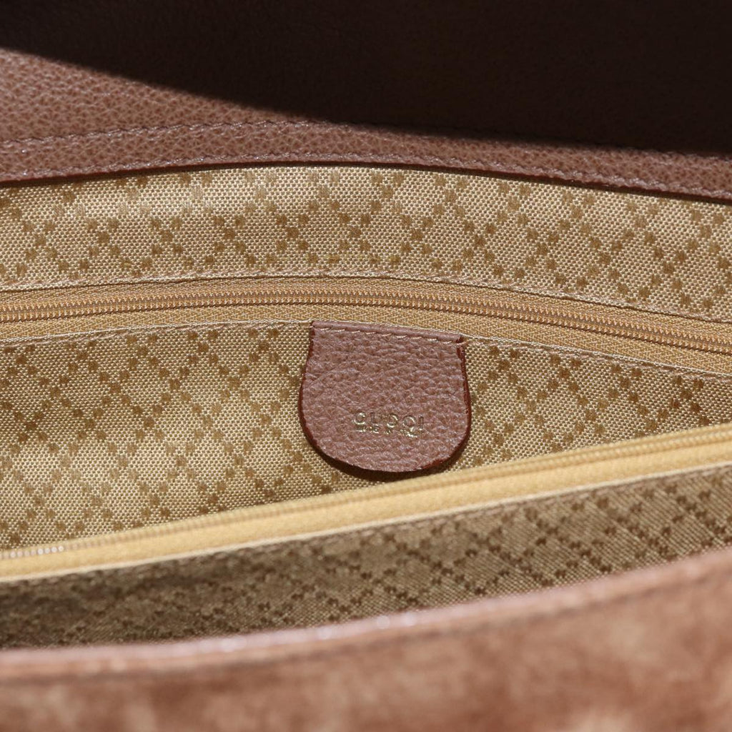 GUCCI Bamboo Hand Bag Suede 2way Brown 002 123 0322 71588