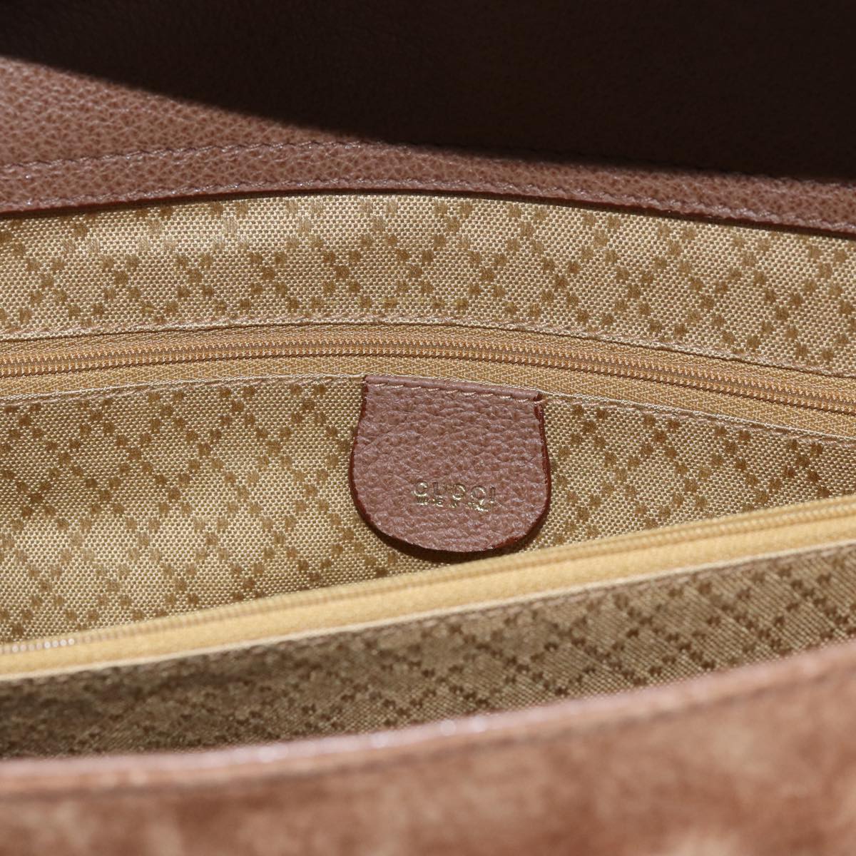GUCCI Bamboo Hand Bag Suede 2way Brown 002 123 0322 71588