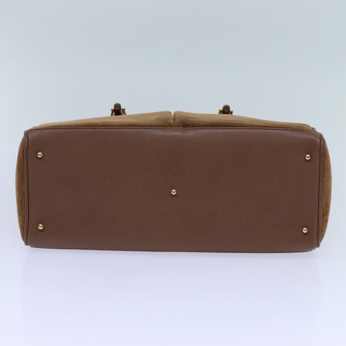 GUCCI Bamboo Hand Bag Suede 2way Brown 002 123 0322 71588