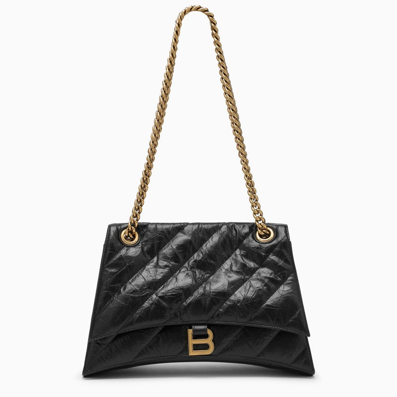 Balenciaga Crush Medium Bag With Black Quilted Chain Women