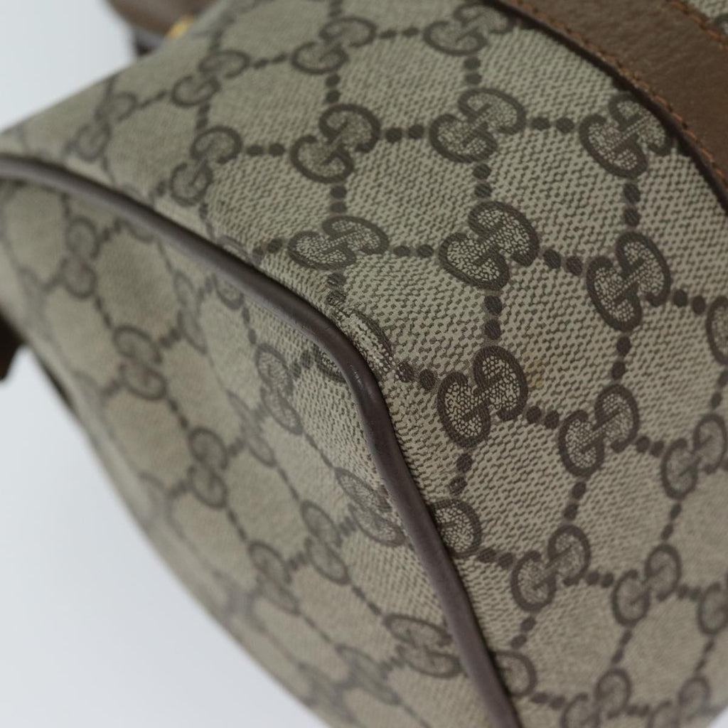 GUCCI GG Supreme Web Sherry Line Hand Bag PVC Beige Red 39 02 006 71780