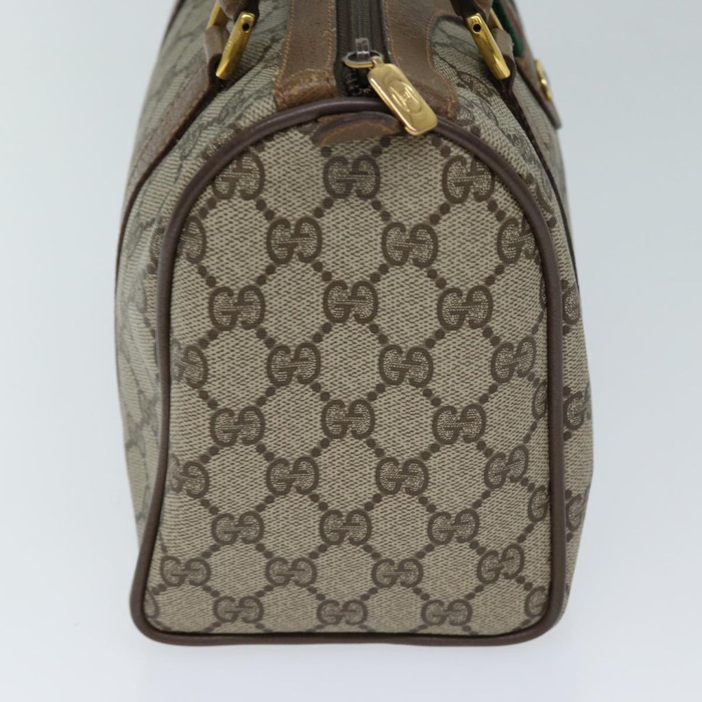 GUCCI GG Supreme Web Sherry Line Hand Bag PVC Beige Red 39 02 006 71780