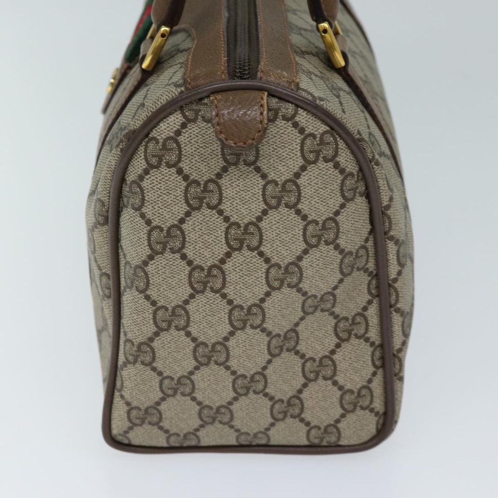 GUCCI GG Supreme Web Sherry Line Hand Bag PVC Beige Red 39 02 006 71780