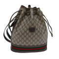 GUCCI GG Supreme Web Sherry Line Shoulder Bag PVC Beige 001 084 0850 71782