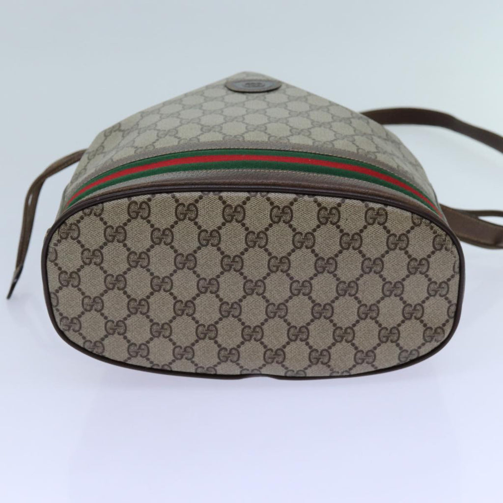 GUCCI GG Supreme Web Sherry Line Shoulder Bag PVC Beige 001 084 0850 71782