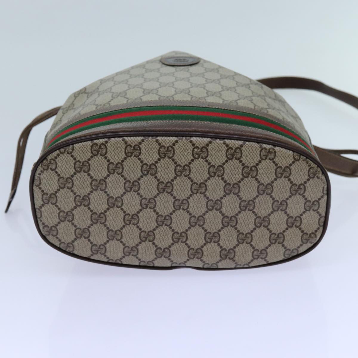 GUCCI GG Supreme Web Sherry Line Shoulder Bag PVC Beige 001 084 0850 71782
