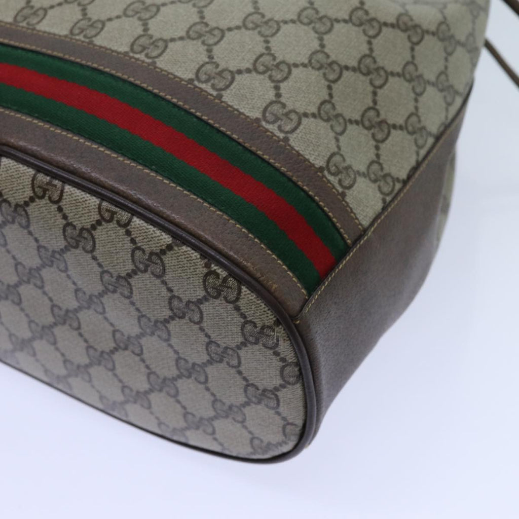 GUCCI GG Supreme Web Sherry Line Shoulder Bag PVC Beige 001 084 0850 71782