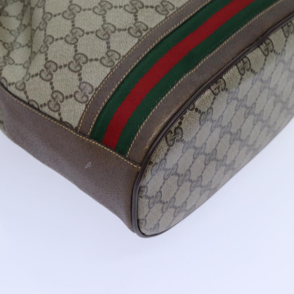 GUCCI GG Supreme Web Sherry Line Shoulder Bag PVC Beige 001 084 0850 71782