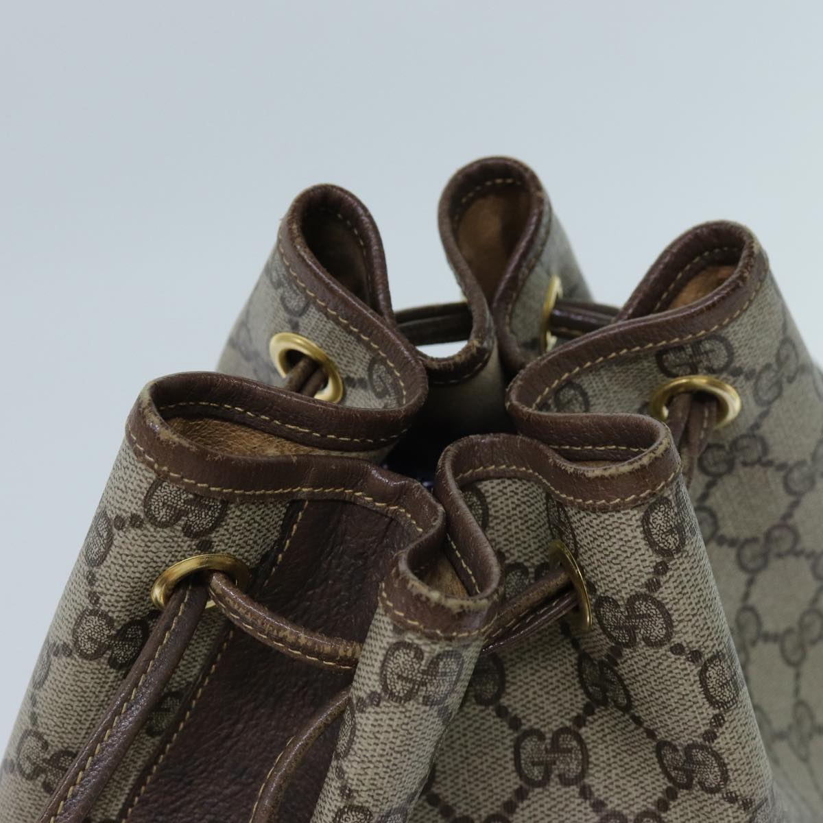 GUCCI GG Supreme Web Sherry Line Shoulder Bag PVC Beige 001 084 0850 71782