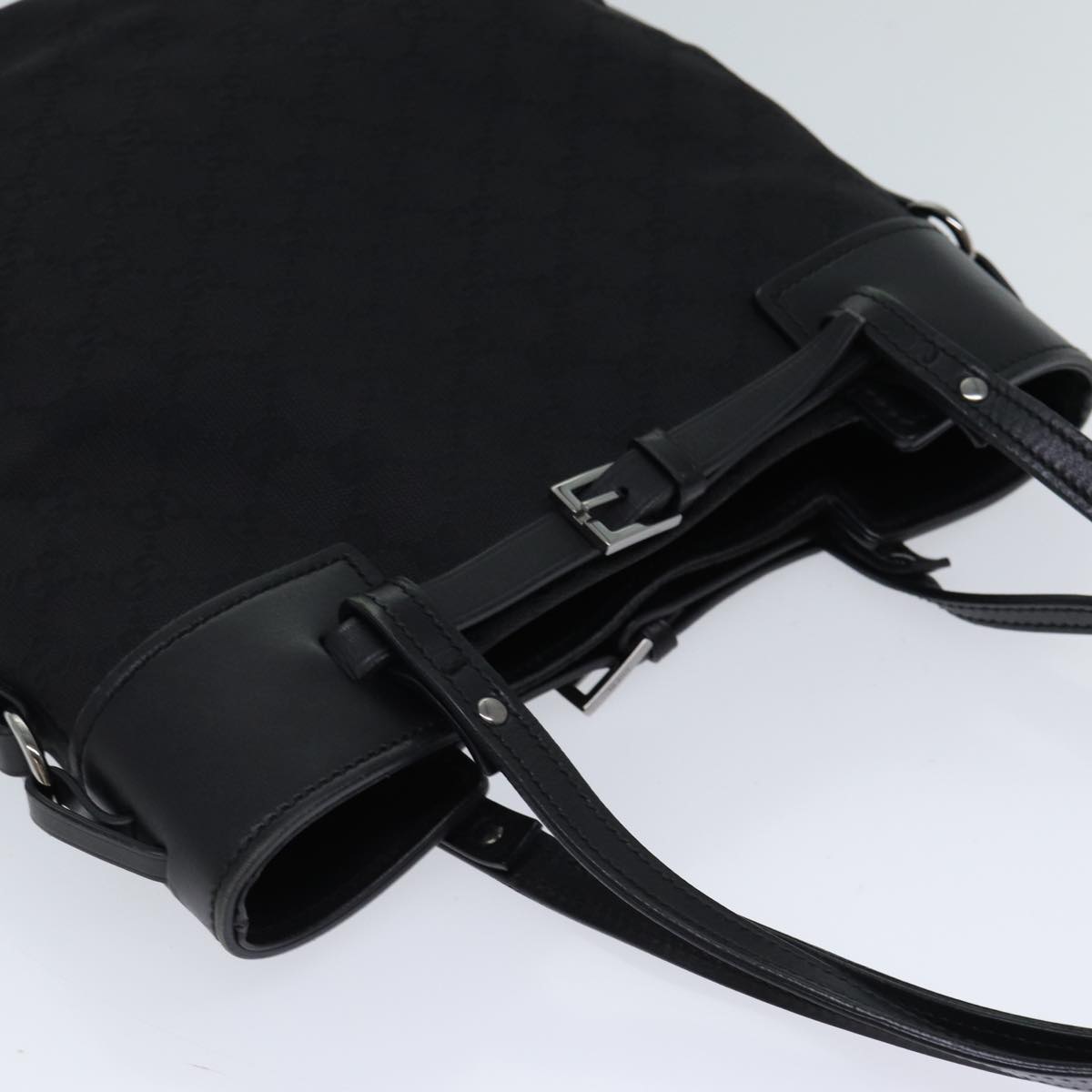 GUCCI GG Canvas Hand Bag Black 107757 71784