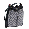 GUCCI GG Supreme Sherry Line Shoulder Bag PVC Navy Red 41 02 034 71786