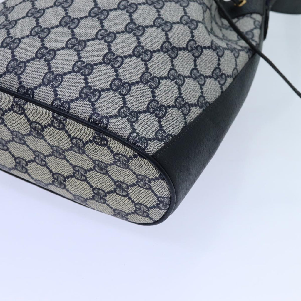 GUCCI GG Supreme Sherry Line Shoulder Bag PVC Navy Red 41 02 034 71786