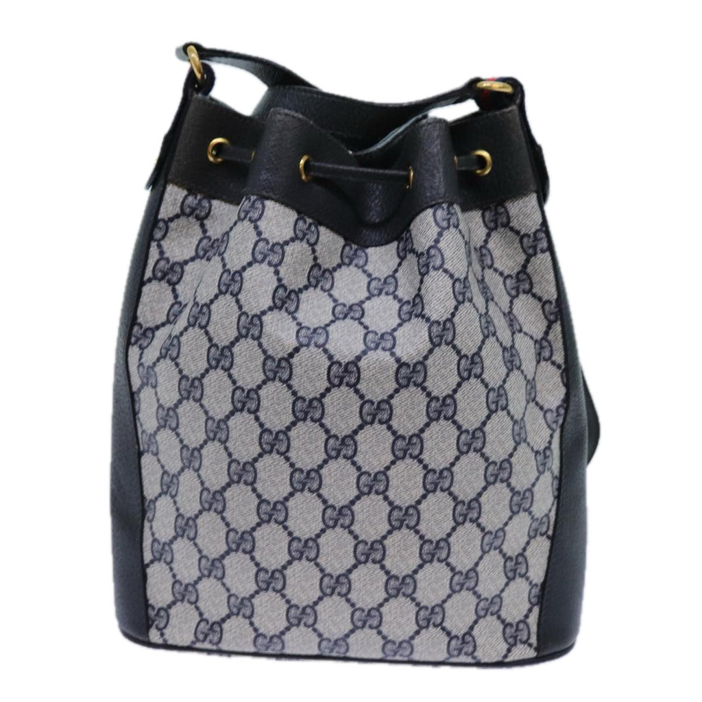 GUCCI GG Supreme Sherry Line Shoulder Bag PVC Navy Red 41 02 034 71786