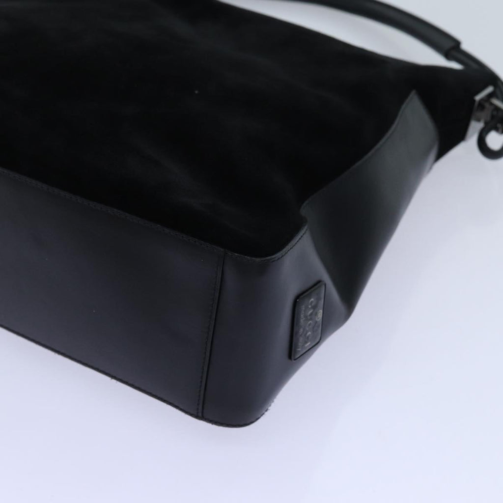 GUCCI Shoulder Bag Suede Black 001 3770 71787