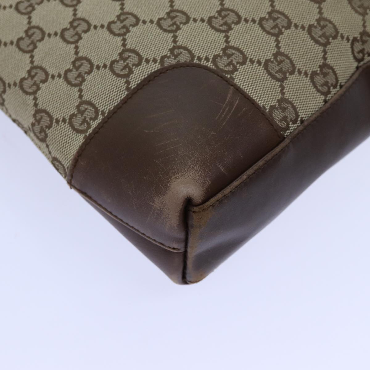 GUCCI GG Canvas Shoulder Bag Beige 33900 71788