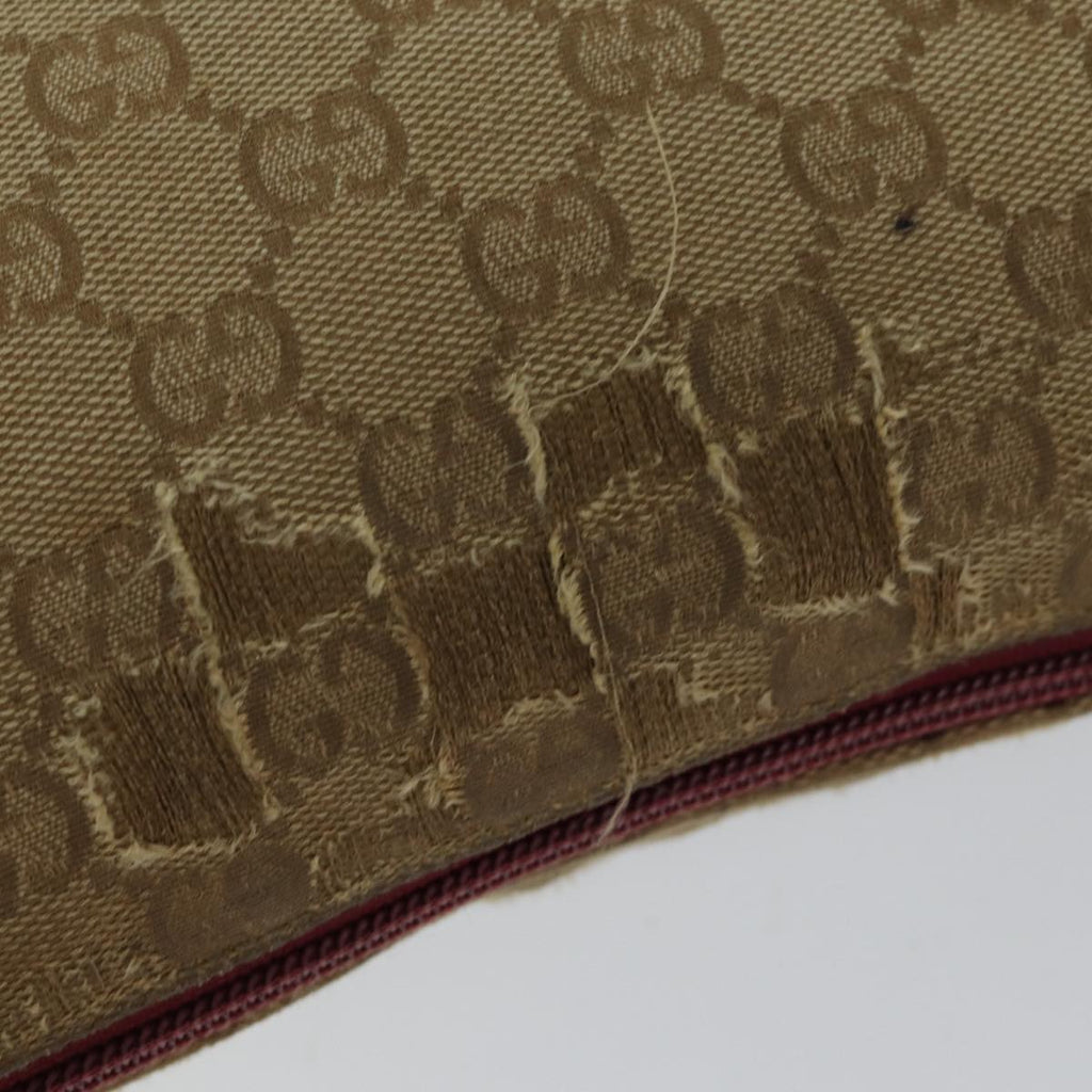 GUCCI GG Canvas Sherry Line Shoulder Bag Beige Red 145857 71790
