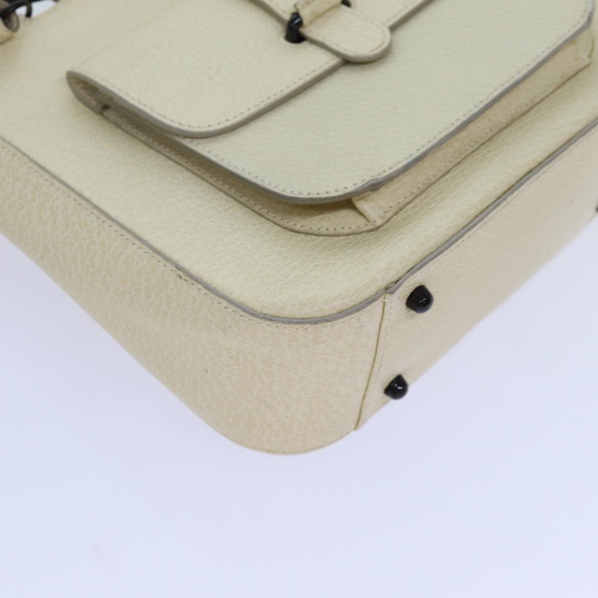 GUCCI Hand Bag Leather 2way Cream 71794