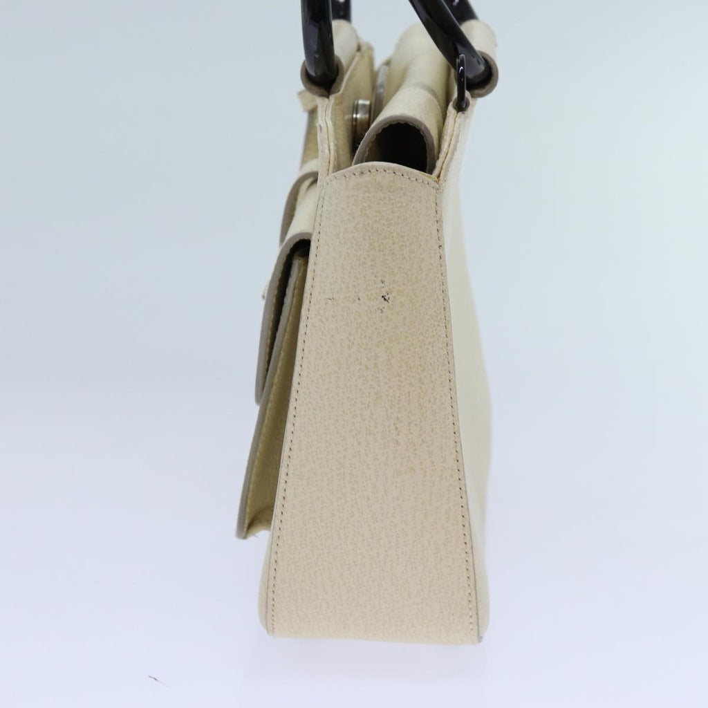 GUCCI Hand Bag Leather 2way Cream 71794