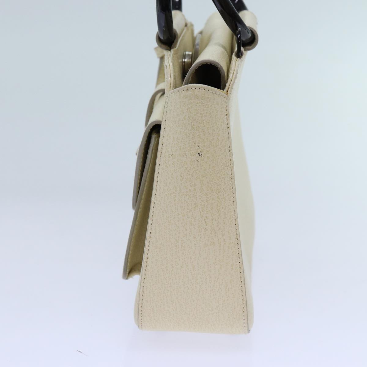 GUCCI Hand Bag Leather 2way Cream 71794