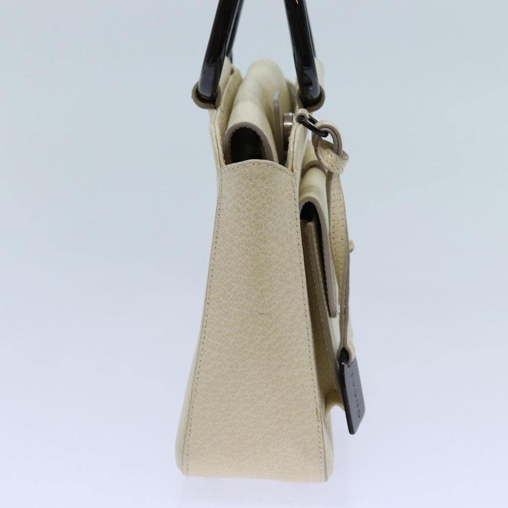 GUCCI Hand Bag Leather 2way Cream 71794