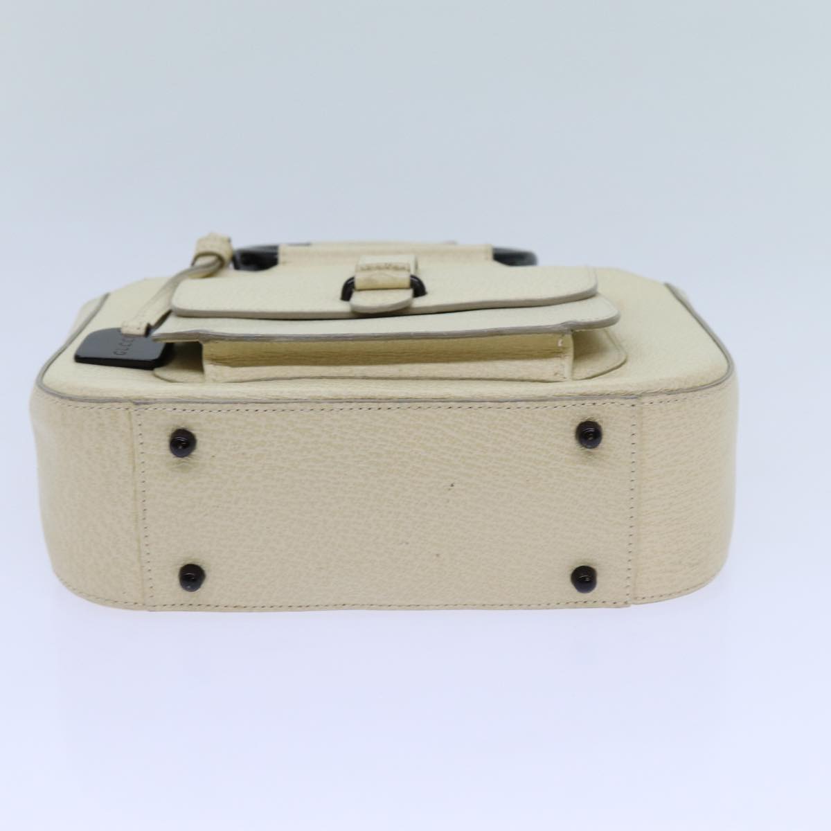 GUCCI Hand Bag Leather 2way Cream 71794