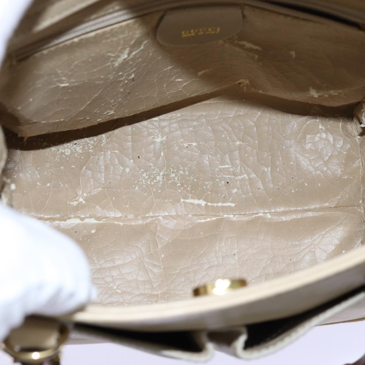 GUCCI Bamboo Hand Bag Leather 2way Beige 000 1364 0316 71795