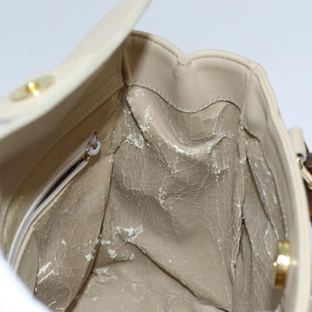GUCCI Bamboo Hand Bag Leather 2way Beige 000 1364 0316 71795