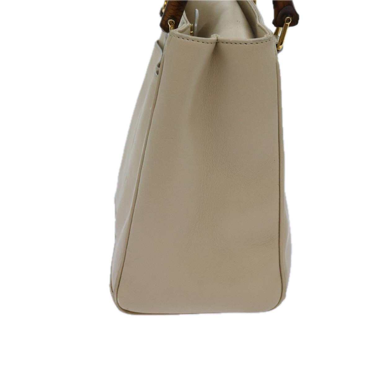 GUCCI Bamboo Hand Bag Leather 2way Beige 000 1364 0316 71795