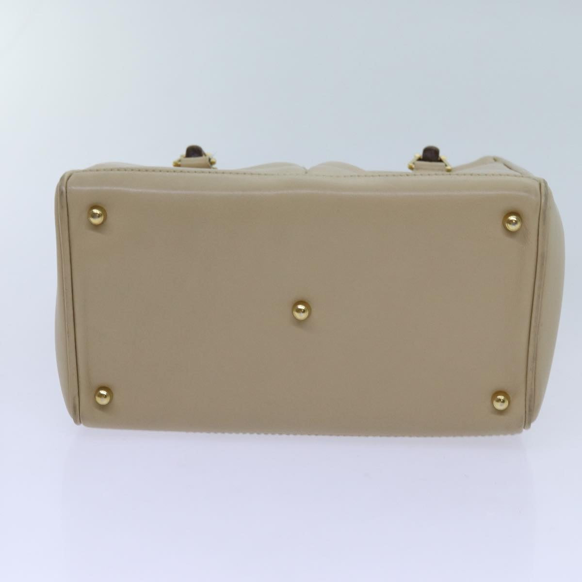 GUCCI Bamboo Hand Bag Leather 2way Beige 000 1364 0316 71795