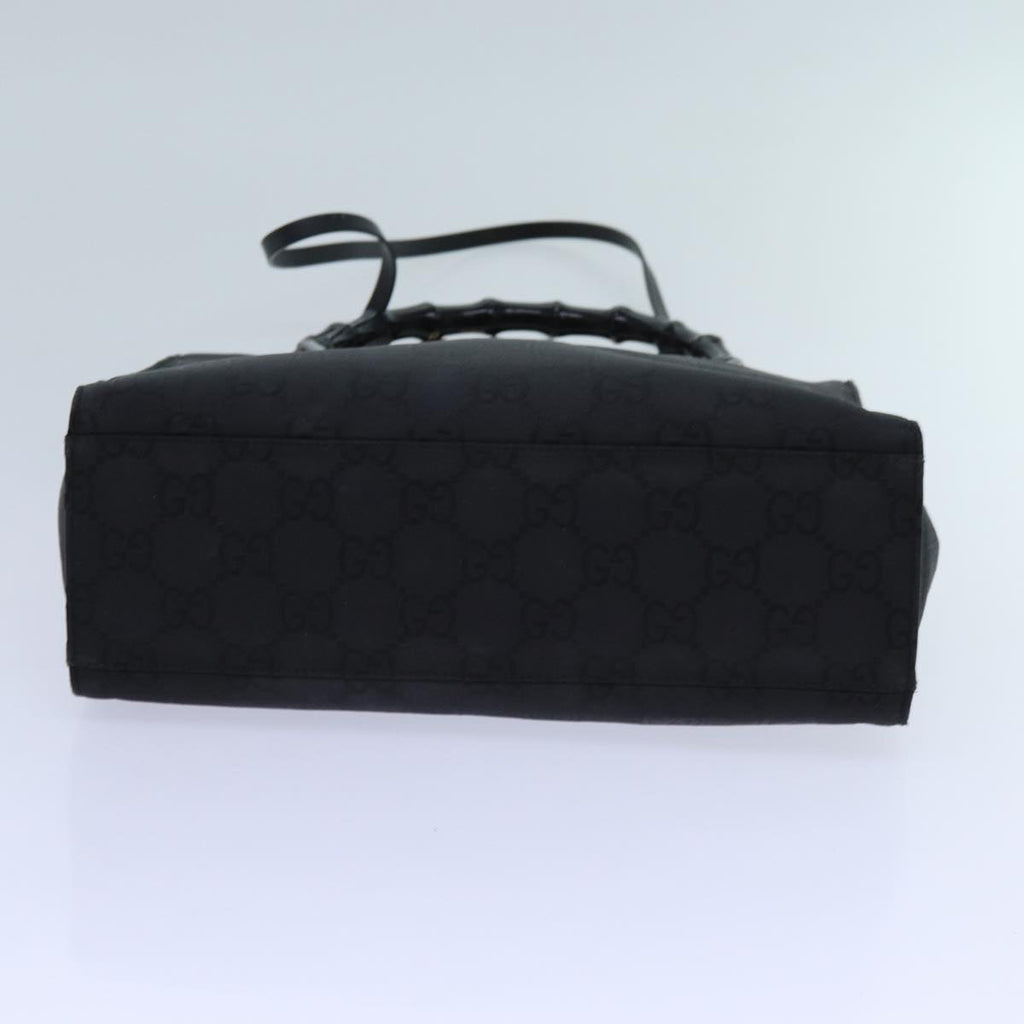 GUCCI Bamboo GG Canvas Hand Bag Nylon 2way Black 002 1016 71796