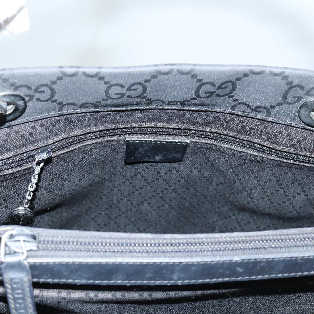 GUCCI Bamboo GG Canvas Hand Bag Nylon 2way Black 002 1016 71796