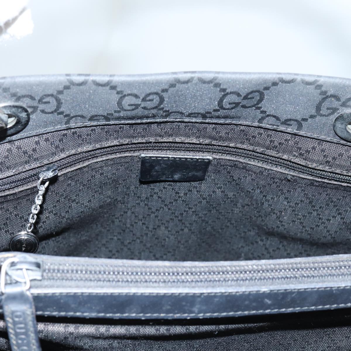 GUCCI Bamboo GG Canvas Hand Bag Nylon 2way Black 002 1016 71796