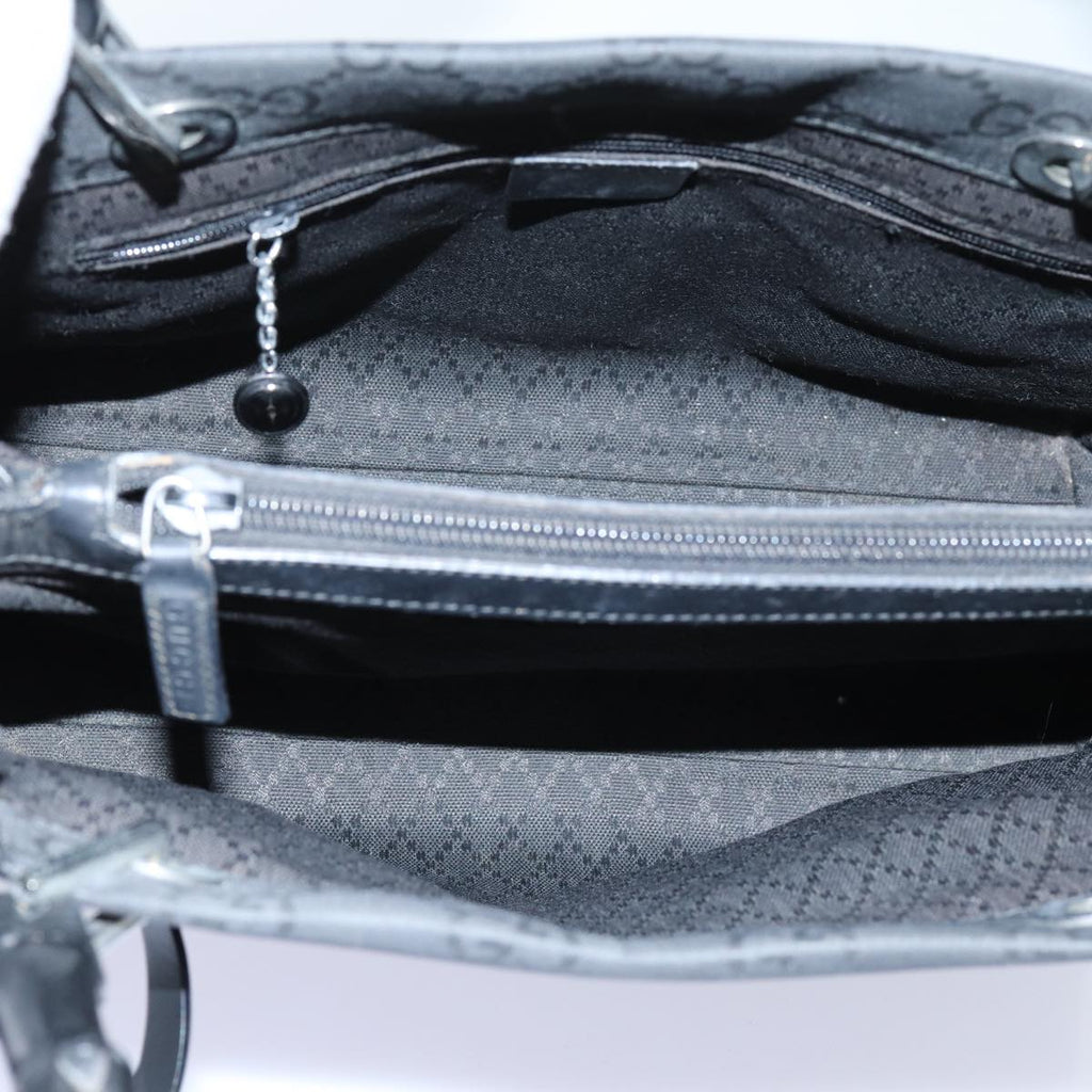 GUCCI Bamboo GG Canvas Hand Bag Nylon 2way Black 002 1016 71796