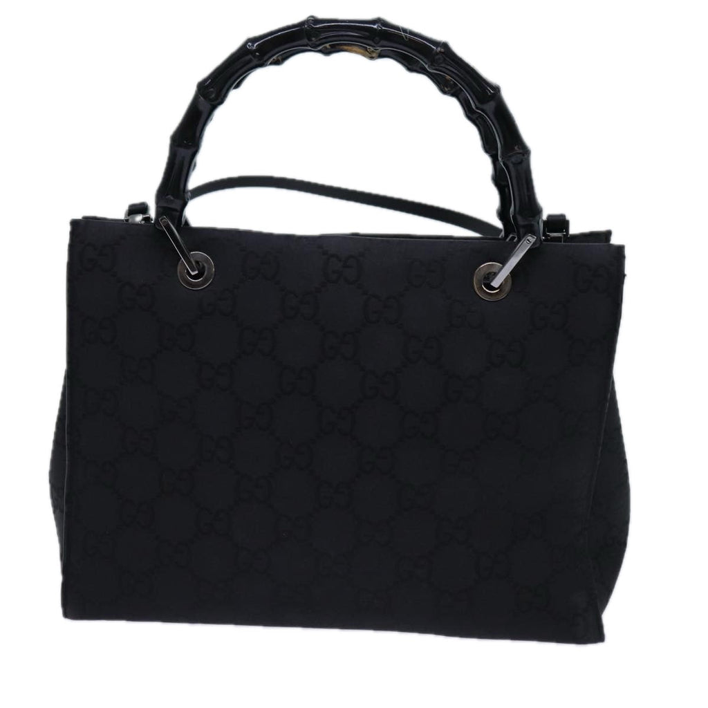 GUCCI Bamboo GG Canvas Hand Bag Nylon 2way Black 002 1016 71796