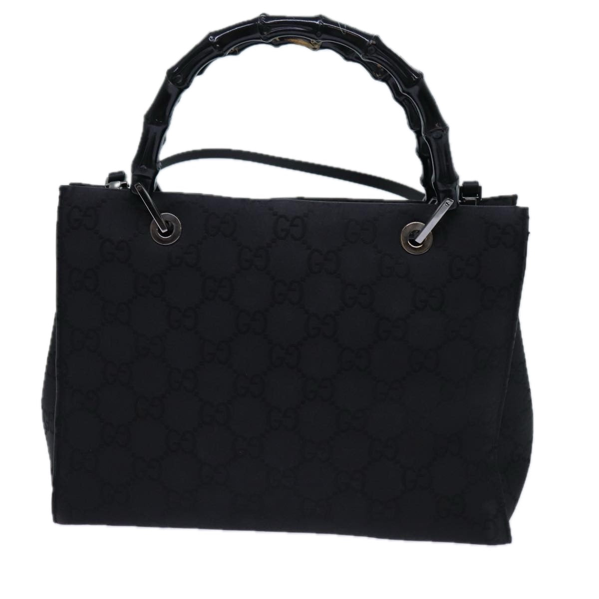 GUCCI Bamboo GG Canvas Hand Bag Nylon 2way Black 002 1016 71796