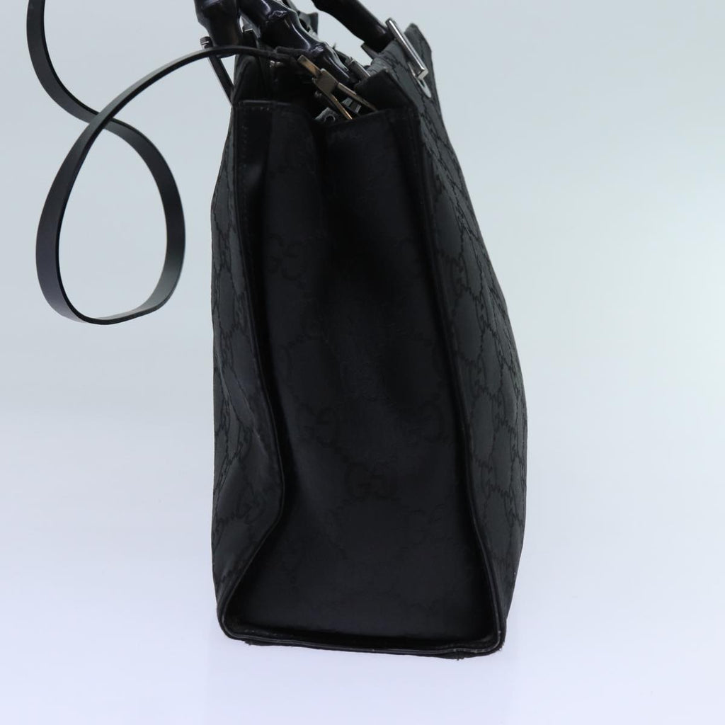 GUCCI Bamboo GG Canvas Hand Bag Nylon 2way Black 002 1016 71796