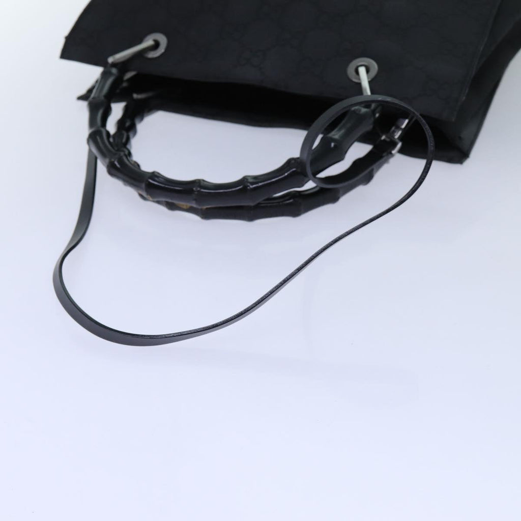 GUCCI Bamboo GG Canvas Hand Bag Nylon 2way Black 002 1016 71796