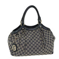 GUCCI GG Canvas Hand Bag Navy 211944 71797