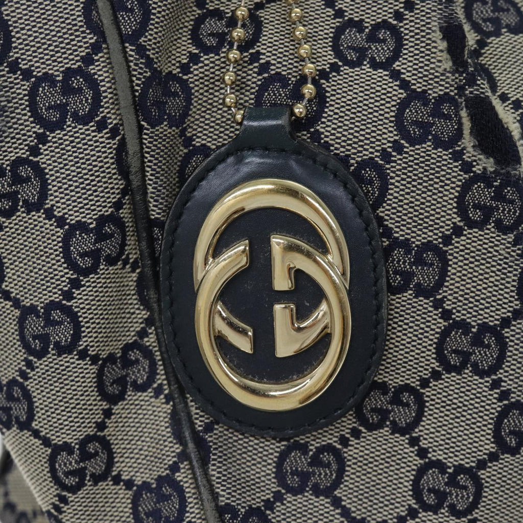 GUCCI GG Canvas Hand Bag Navy 211944 71797