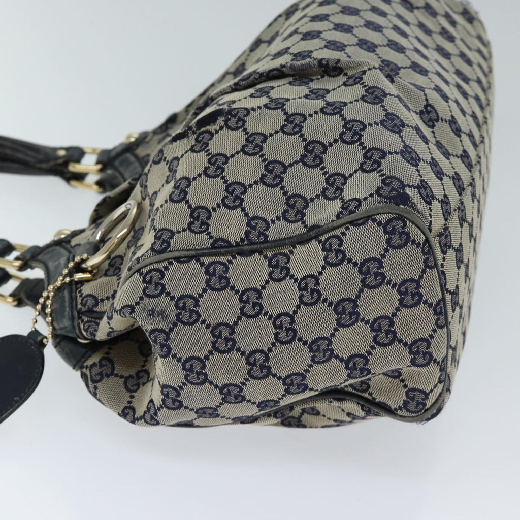 GUCCI GG Canvas Hand Bag Navy 211944 71797