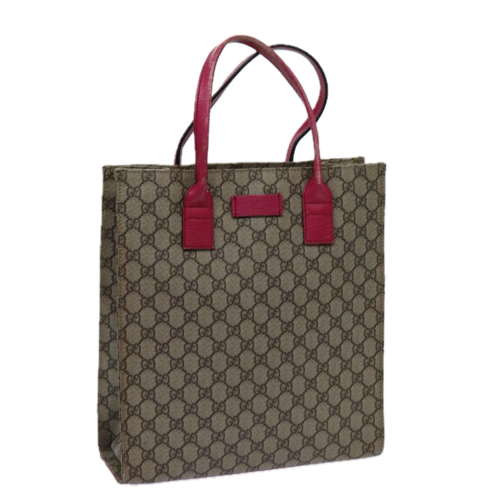 GUCCI GG Supreme Hand Bag PVC Beige 91249 71798