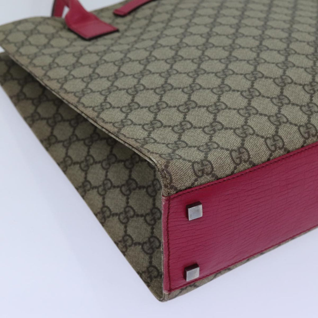 GUCCI GG Supreme Hand Bag PVC Beige 91249 71798