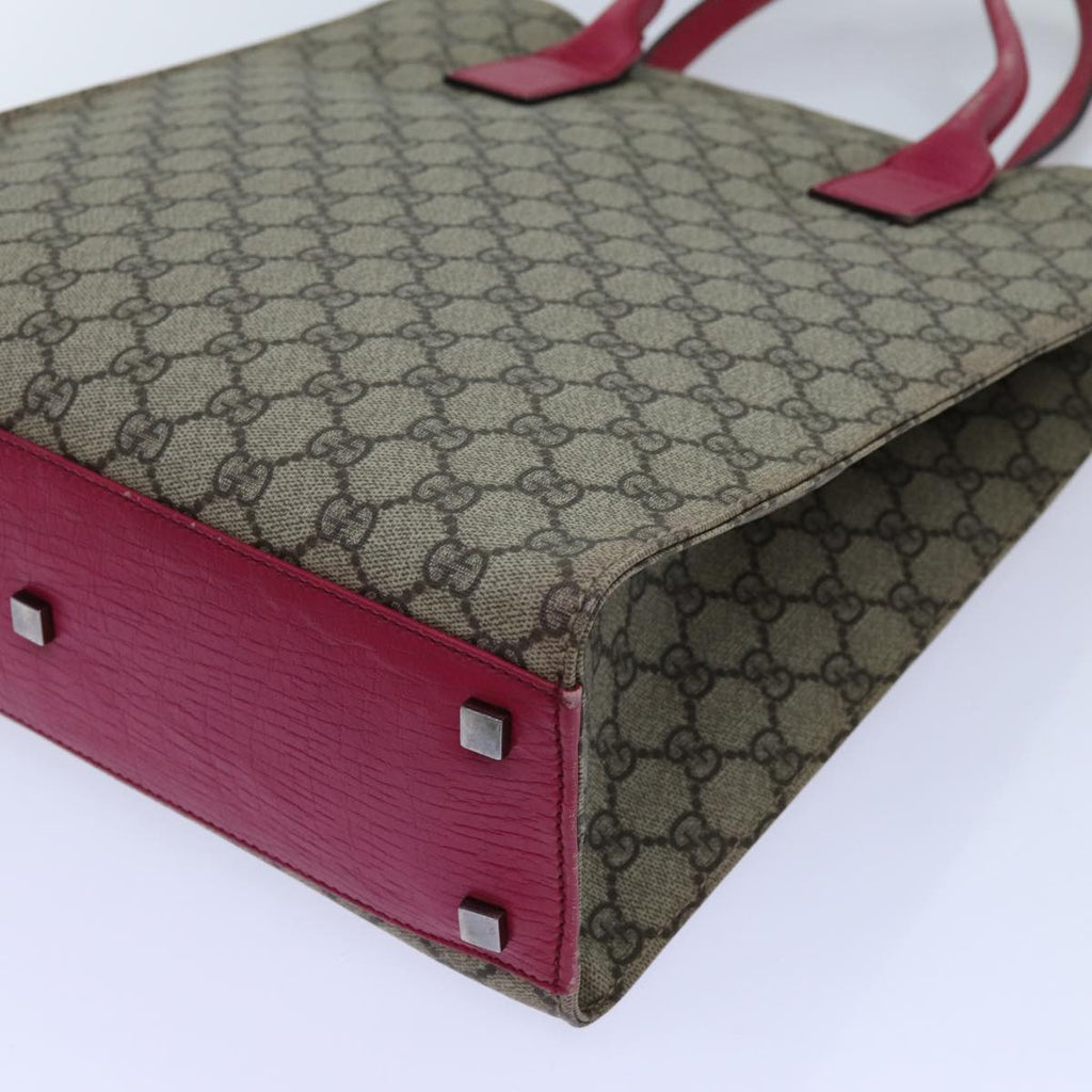 GUCCI GG Supreme Hand Bag PVC Beige 91249 71798