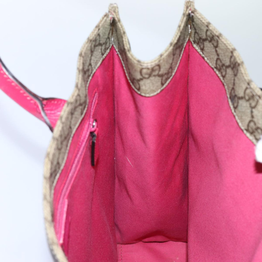 GUCCI GG Supreme Hand Bag PVC Beige 91249 71798