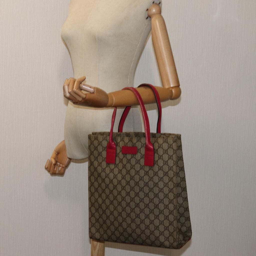 GUCCI GG Supreme Hand Bag PVC Beige 91249 71798