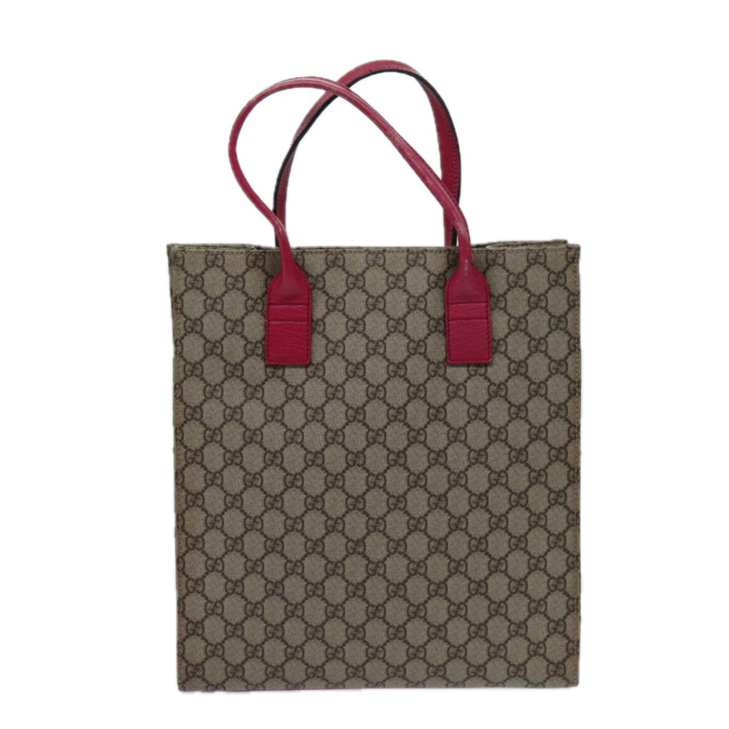 GUCCI GG Supreme Hand Bag PVC Beige 91249 71798