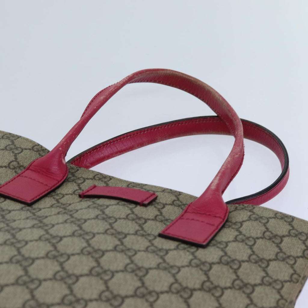GUCCI GG Supreme Hand Bag PVC Beige 91249 71798