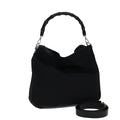 GUCCI Bamboo Hand Bag Nylon 2way Black 001 1577 71804